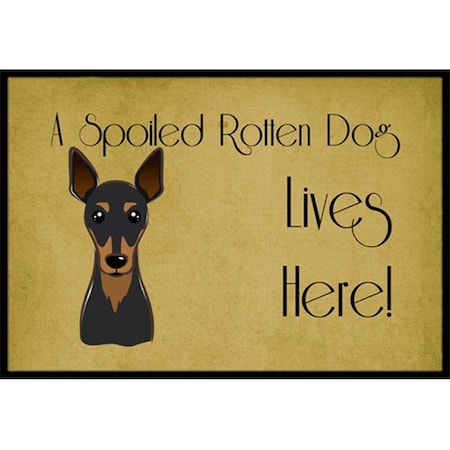 Carolines Treasures Carolines Treasures BB1488MAT Min Pin Spoiled Dog Lives Here Indoor & Outdoor Mat; 18 x 27 in. BB1488MAT
